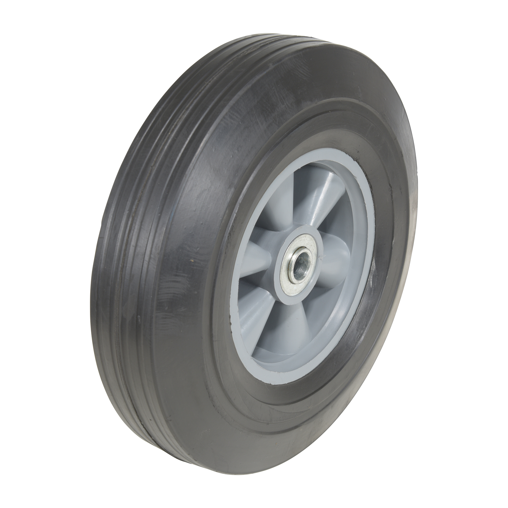 Vestil Hard Rubber Wheel - 10in. x 2.5in., Non-Marking, Zinc Plated, Model# WHL-HR-10X2.5